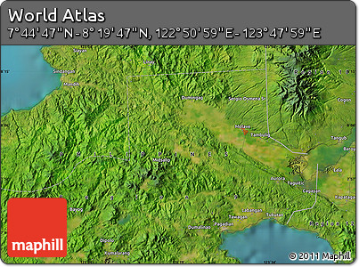 Satellite Map of the Area around 8° 2' 17" N, 123° 19' 29" E