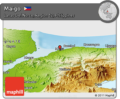 Physical Panoramic Map of Maigo