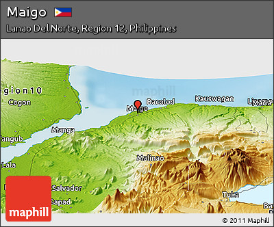 Physical Panoramic Map of Maigo