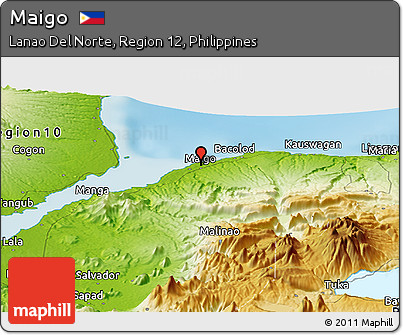 Physical Panoramic Map of Maigo