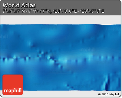 Physical 3D Map of the Area around 8° 2' 17" N, 129° 16' 30" E
