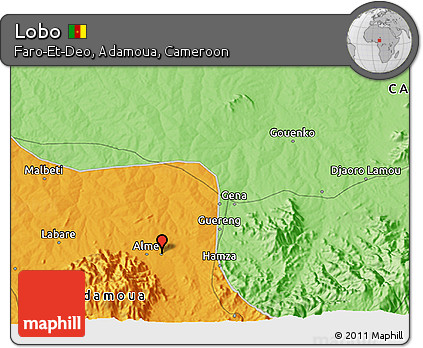 Political 3D Map of Lobo