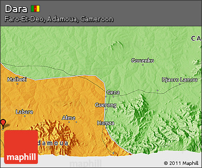 Political 3D Map of Dara