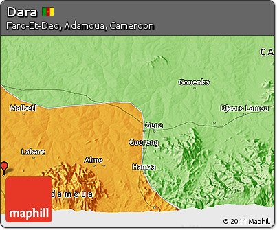 Political 3D Map of Dara