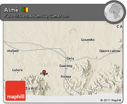 Shaded Relief 3D Map of Almé