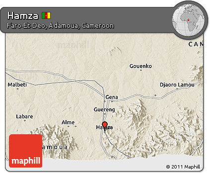 Shaded Relief 3D Map of Hamza
