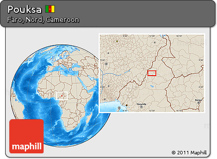 Shaded Relief Location Map of Pouksa