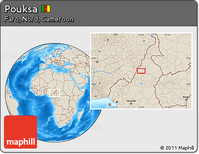 Shaded Relief Location Map of Pouksa