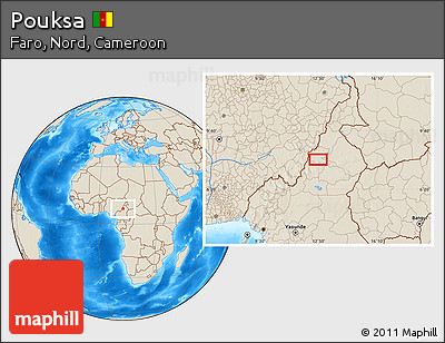 Shaded Relief Location Map of Pouksa