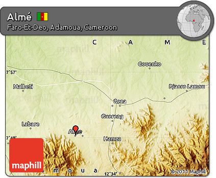 Physical Map of Almé