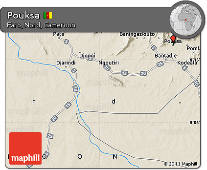Shaded Relief Map of Pouksa