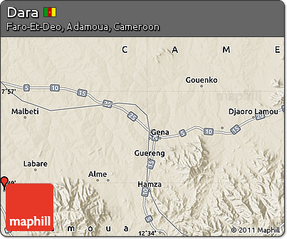 Shaded Relief Map of Dara