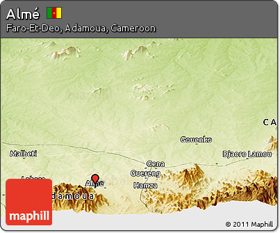 Physical Panoramic Map of Almé