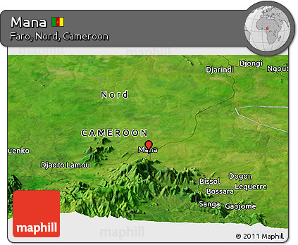 Satellite Panoramic Map of Mana