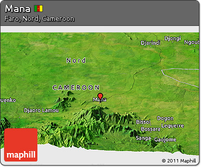 Satellite Panoramic Map of Mana