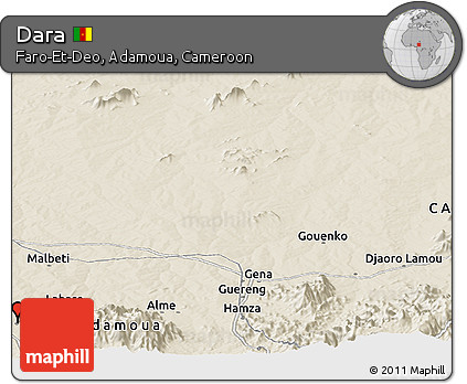Shaded Relief Panoramic Map of Dara
