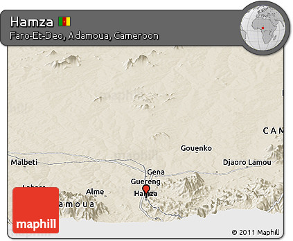 Shaded Relief Panoramic Map of Hamza