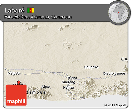 Shaded Relief Panoramic Map of Labaré