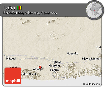 Shaded Relief Panoramic Map of Lobo
