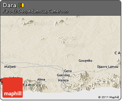 Shaded Relief Panoramic Map of Dara