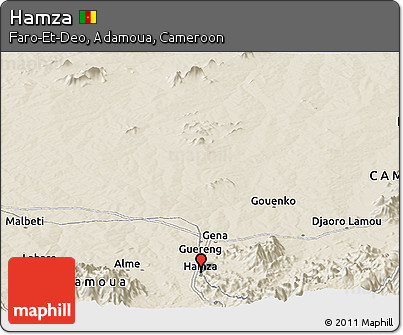 Shaded Relief Panoramic Map of Hamza