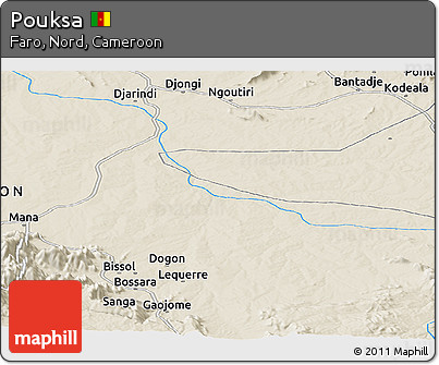 Shaded Relief Panoramic Map of Pouksa