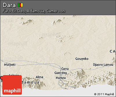Shaded Relief Panoramic Map of Dara