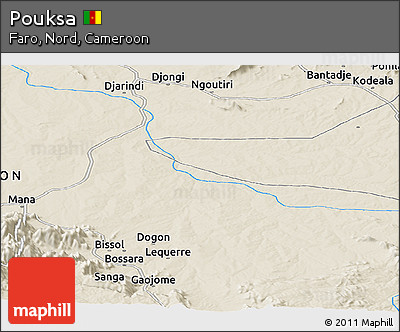 Shaded Relief Panoramic Map of Pouksa