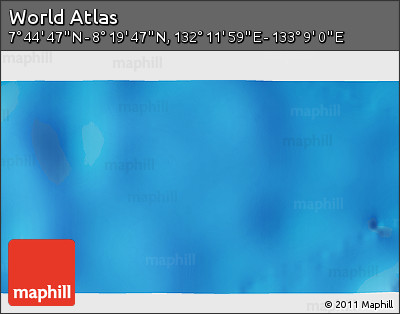 Physical 3D Map of the Area around 8° 2' 17" N, 132° 40' 30" E