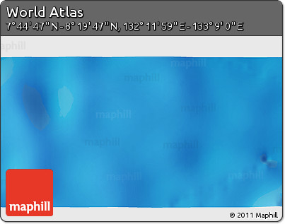 Physical 3D Map of the Area around 8° 2' 17" N, 132° 40' 30" E