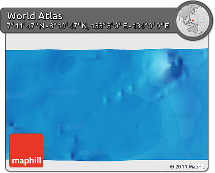 Political 3D Map of the Area around 8° 2' 17" N, 133° 31' 30" E