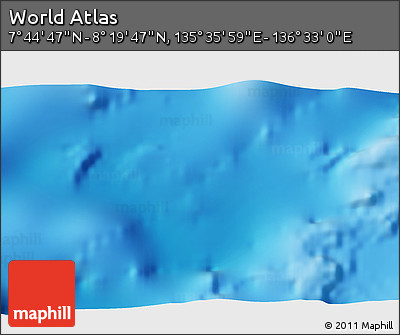 Physical 3D Map of the Area around 8° 2' 17" N, 136° 4' 29" E
