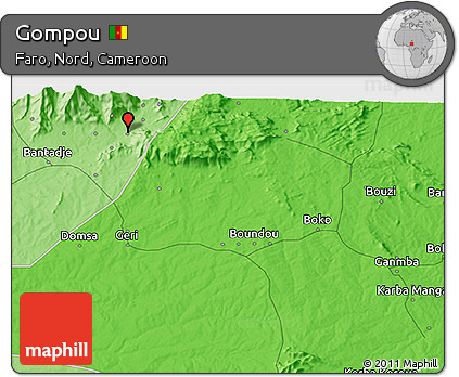 Political 3D Map of Gompou
