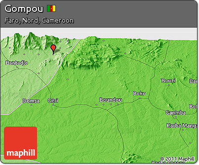 Political 3D Map of Gompou