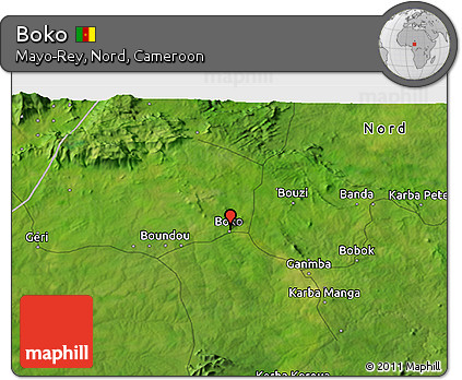 Satellite 3D Map of Boko