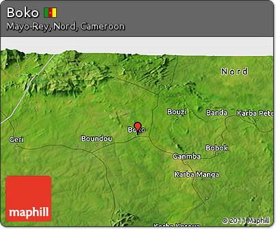 Satellite 3D Map of Boko