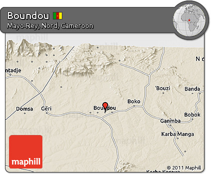 Shaded Relief 3D Map of Boundou