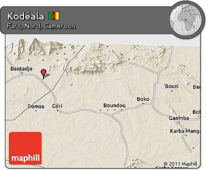 Shaded Relief 3D Map of Kodéala