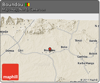 Shaded Relief 3D Map of Boundou