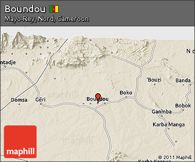 Shaded Relief 3D Map of Boundou