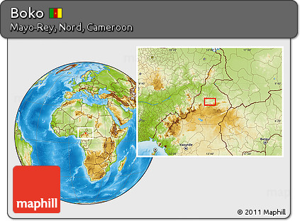 Physical Location Map of Boko