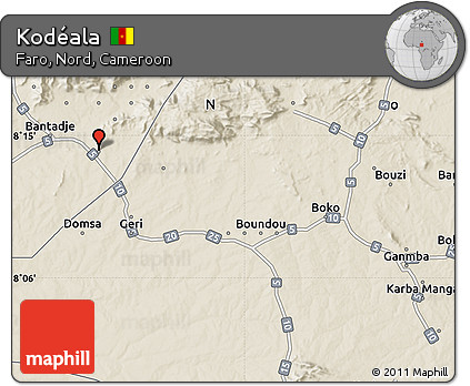 Shaded Relief Map of Kodéala