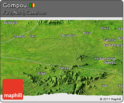 Satellite Panoramic Map of Gompou
