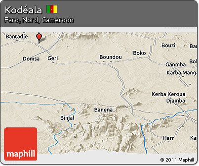 Shaded Relief Panoramic Map of Kodéala
