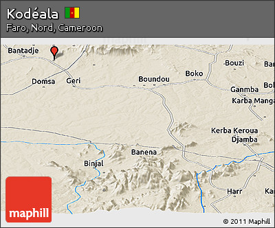 Shaded Relief Panoramic Map of Kodéala
