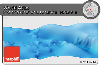 Physical Panoramic Map of the Area around 8° 2' 17" N, 142° 1' 30" E