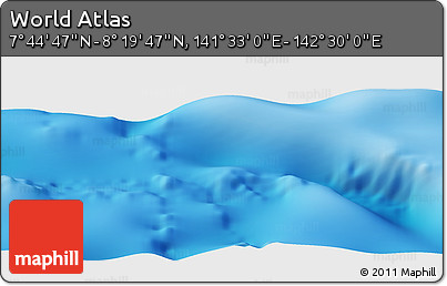 Physical Panoramic Map of the Area around 8° 2' 17" N, 142° 1' 30" E