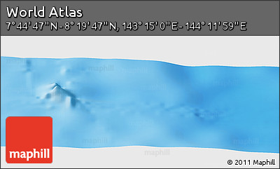 Physical Panoramic Map of the Area around 8° 2' 17" N, 143° 43' 29" E