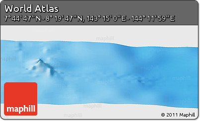 Physical Panoramic Map of the Area around 8° 2' 17" N, 143° 43' 29" E
