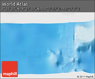 Physical 3D Map of the Area around 8° 2' 17" N, 144° 34' 29" E